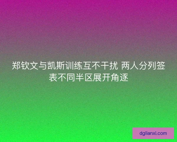 郑钦文与凯斯训练互不干扰 两人分列签表不同半区展开角逐