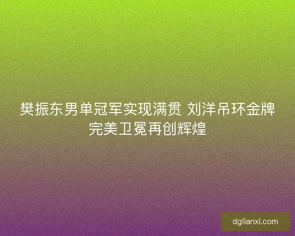 樊振东男单冠军实现满贯 刘洋吊环金牌完美卫冕再创辉煌 樊振东男单冠军实现满贯 刘洋吊环金牌完美卫冕再创辉煌