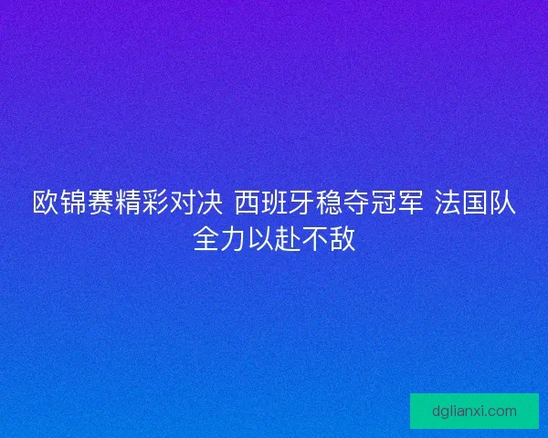欧锦赛精彩对决 西班牙稳夺冠军 法国队全力以赴不敌