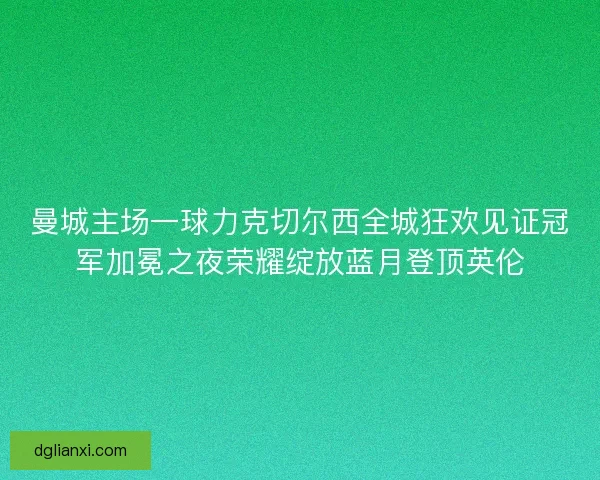 曼城主场一球力克切尔西全城狂欢见证冠军加冕之夜荣耀绽放蓝月登顶英伦
